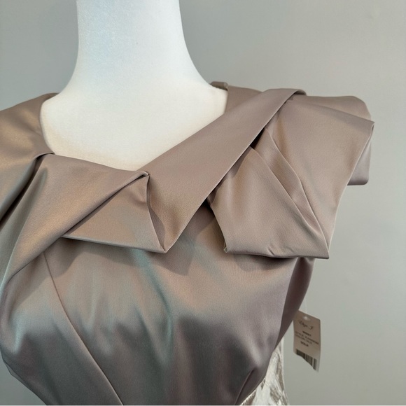 Eliza J NY Gold Mini Sleeveless Embellished Sheath Cocktail Dress Sparkle 8 - Picture 4 of 12